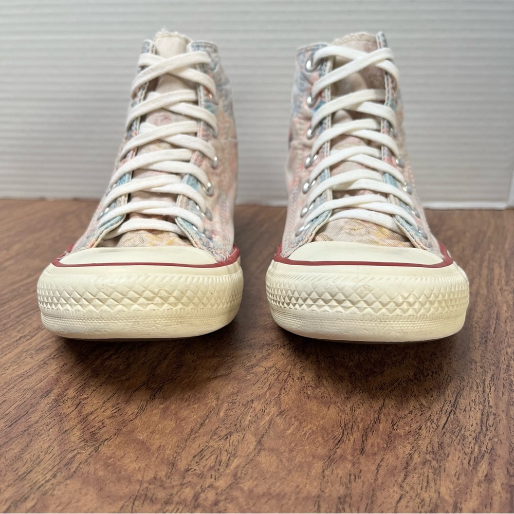 Converse High Top Faded BoHo Floral Patchwork Sneakers Size 6 - Picture 5 of 15
